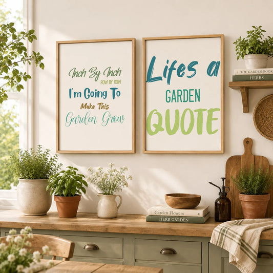 Nordic Wall Art Minimalist Gardening English Quote Canvas Painting Nordic Style Poster Prints for Bedroom Living Room Wall Decor Peaceful Pleasures Health and Wellness