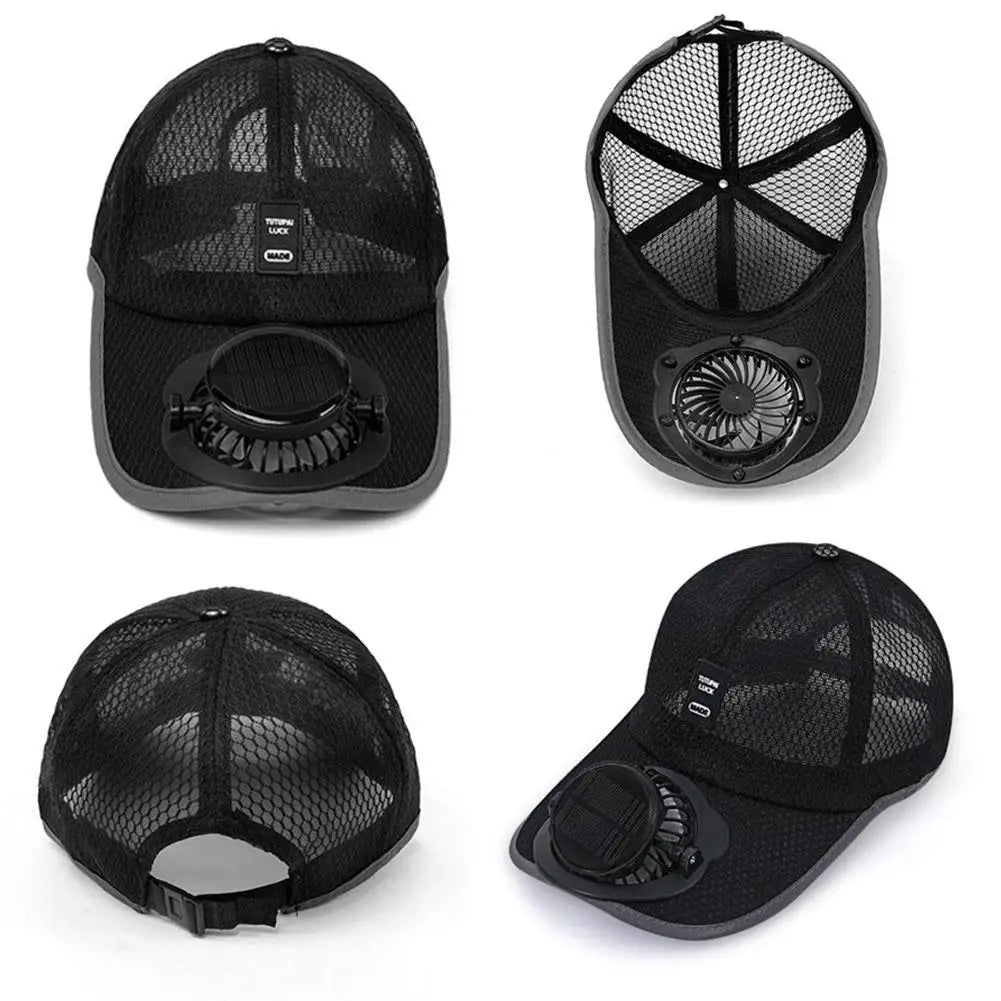 Solar Fan Baseball Cap | USB Rechargeable 600mAh | Breathable Mesh | Adjustable Sun Hat for Outdoor Summer Supplies Peaceful Pleasures Health and Wellness