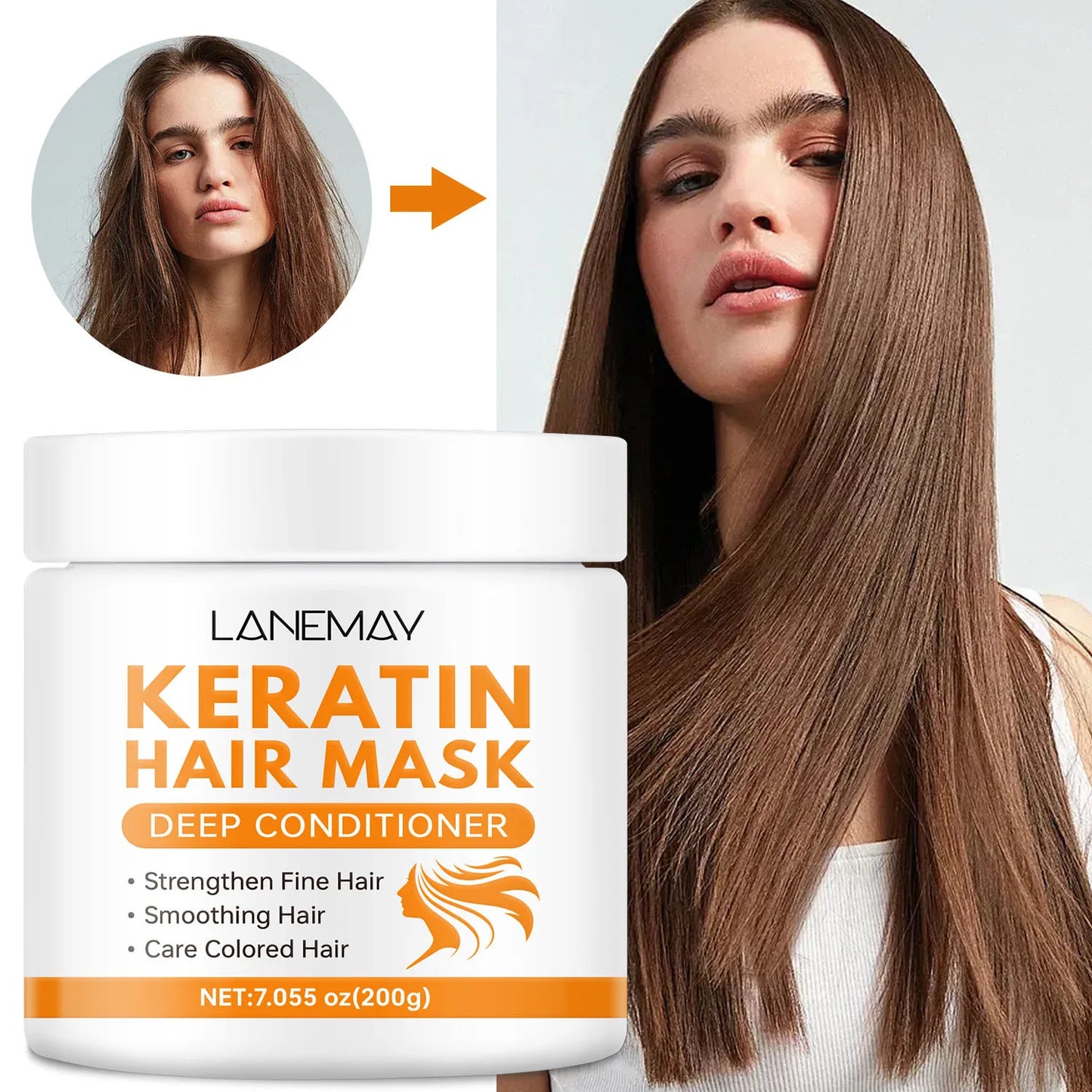 Lanemay Keratin Hair Mask – Nourishing & Smoothing 200g