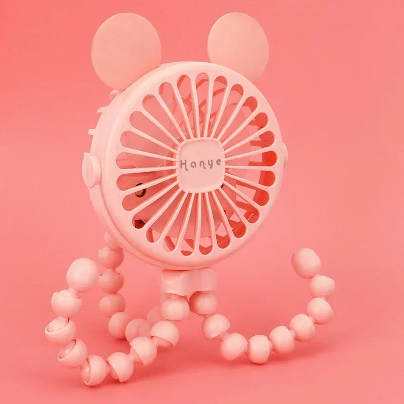 Portable Fan USB Rechargeable Clip-on Fans 3 Speeds 600mAh Mini Mini Air Cooler Home Cooling Appliances Household Electric Cold Peaceful Pleasures Health and Wellness PINK 1pcs 7 inches