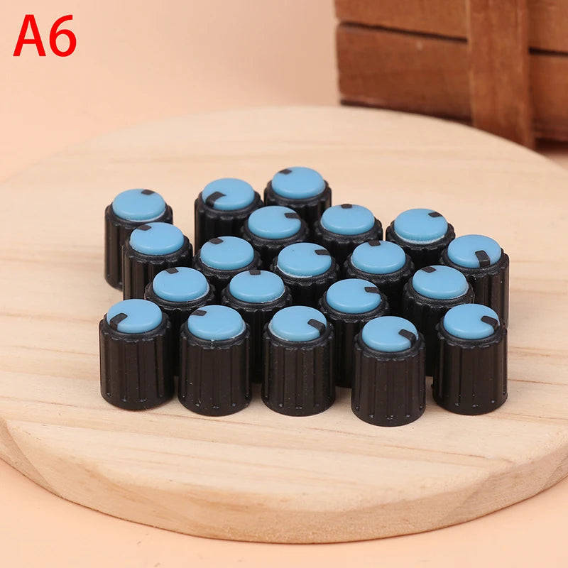 20Pcs Dual Color Knob 10*12mm Small Volume Adjustment Hat Flower Shaft Hole 6MM Potentiometer Volume Switch Caps Control Knob Peaceful Pleasures Health and Wellness A6 Other