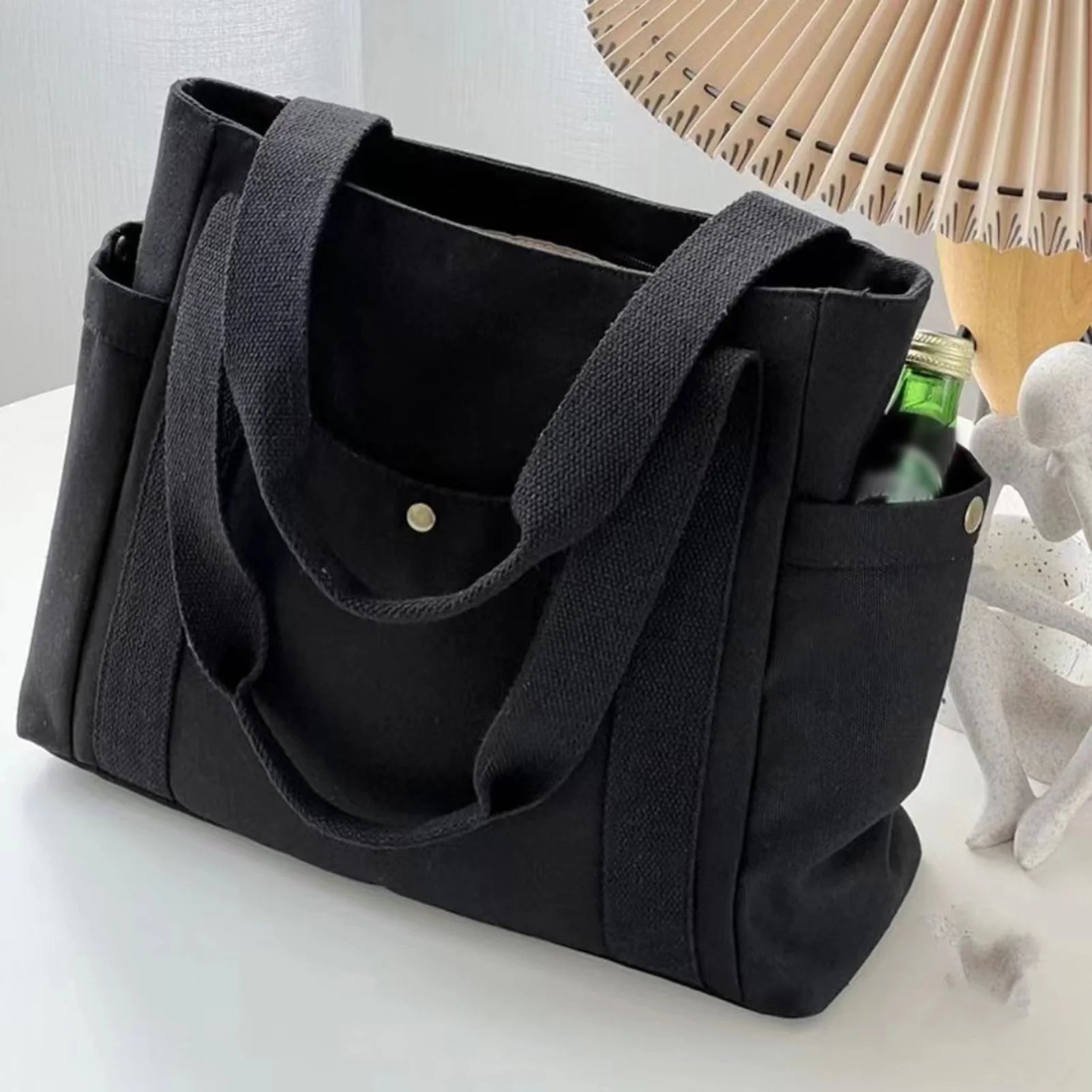 Large-Capacity Travel Tote Bag All-Match Tear-Resistant Handle Tote Bag Ideal Gift for Yourself Female Friends Peaceful Pleasures Health and Wellness