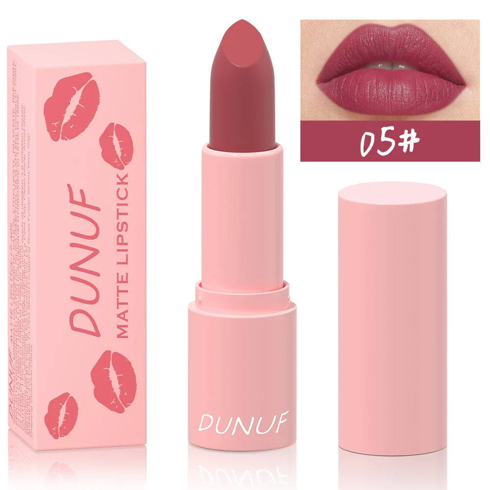 DUNUF Matte Lipstick – 24Hr Waterproof Non-Stick Lip Color