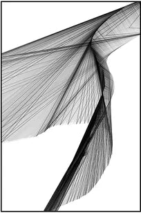 Abstract Geometric Black & White Wavy Canvas Wall Art Print