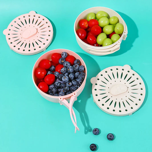 2-in-1 Foldable Fruit Drain Basket & Washing Bowl | BPA-Free Fruit Drain Basket Oasis Select