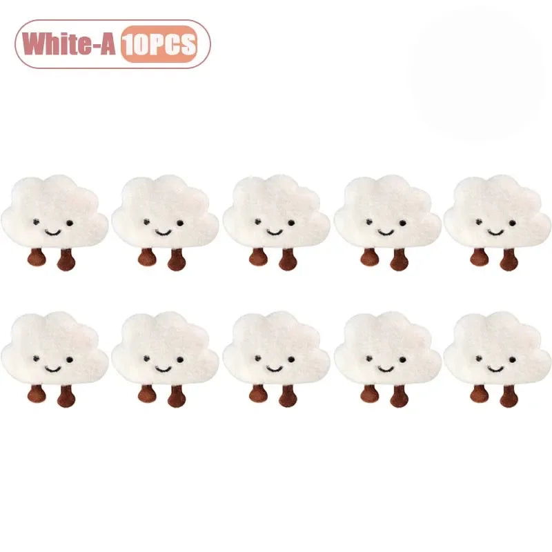Cute Cloud Plush Brooch Keychain Bag Charm Pendant for Girls