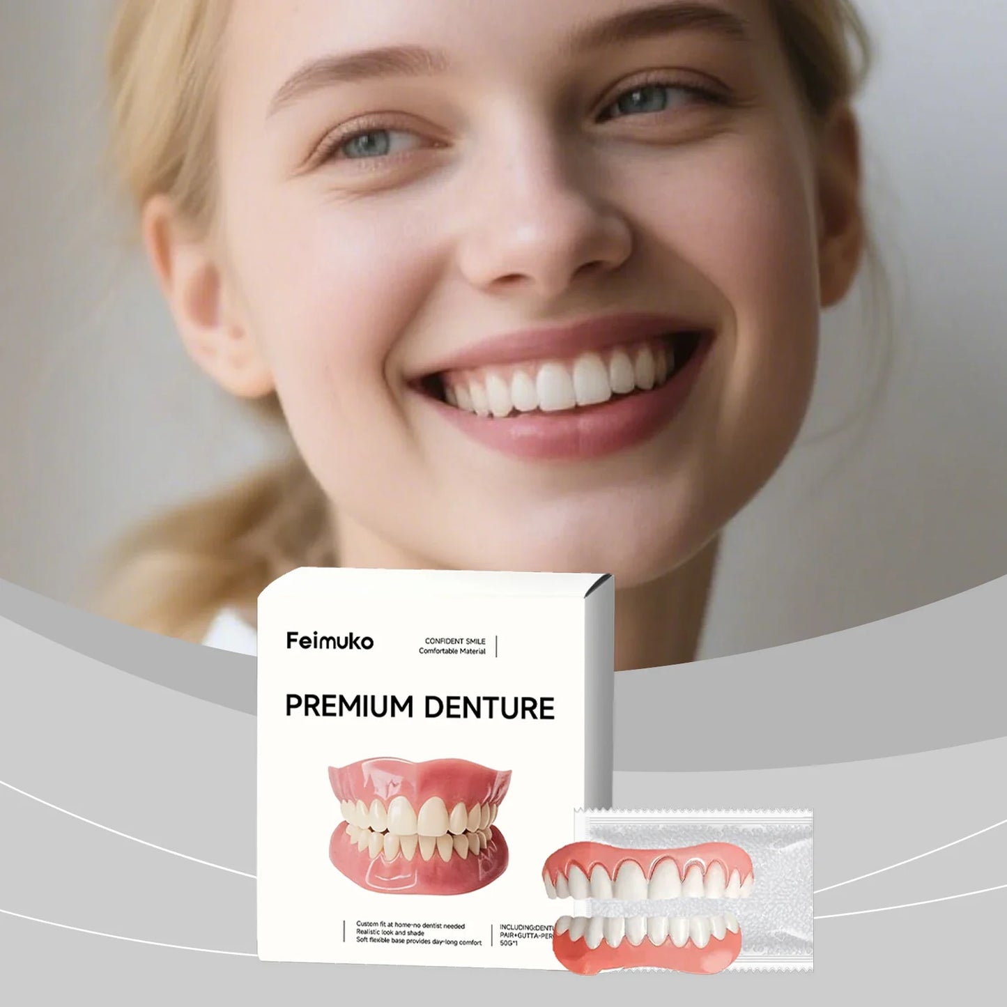 Cosmetic Denture Kit – Natural-Look Teeth, Secure & Easy Fit