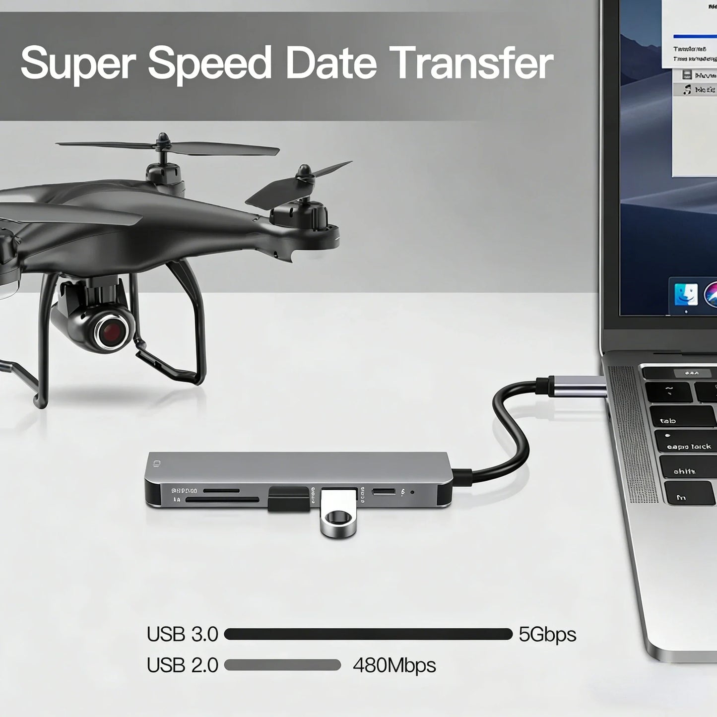 USB-C Docking Station – 4K HDMI, USB 3.0, SD/TF & PD Charging