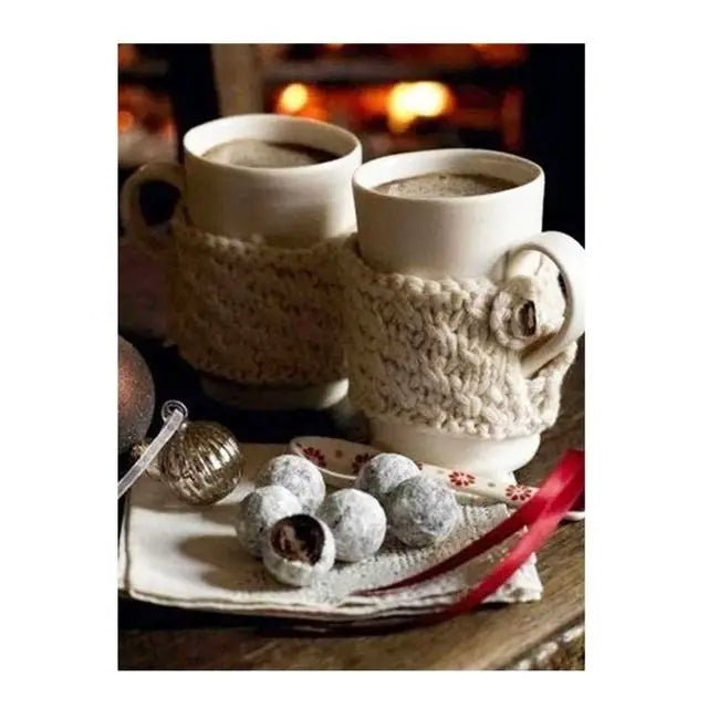 Nordic Retro Coffee Cups Canvas Wall Art Print | Café Decor