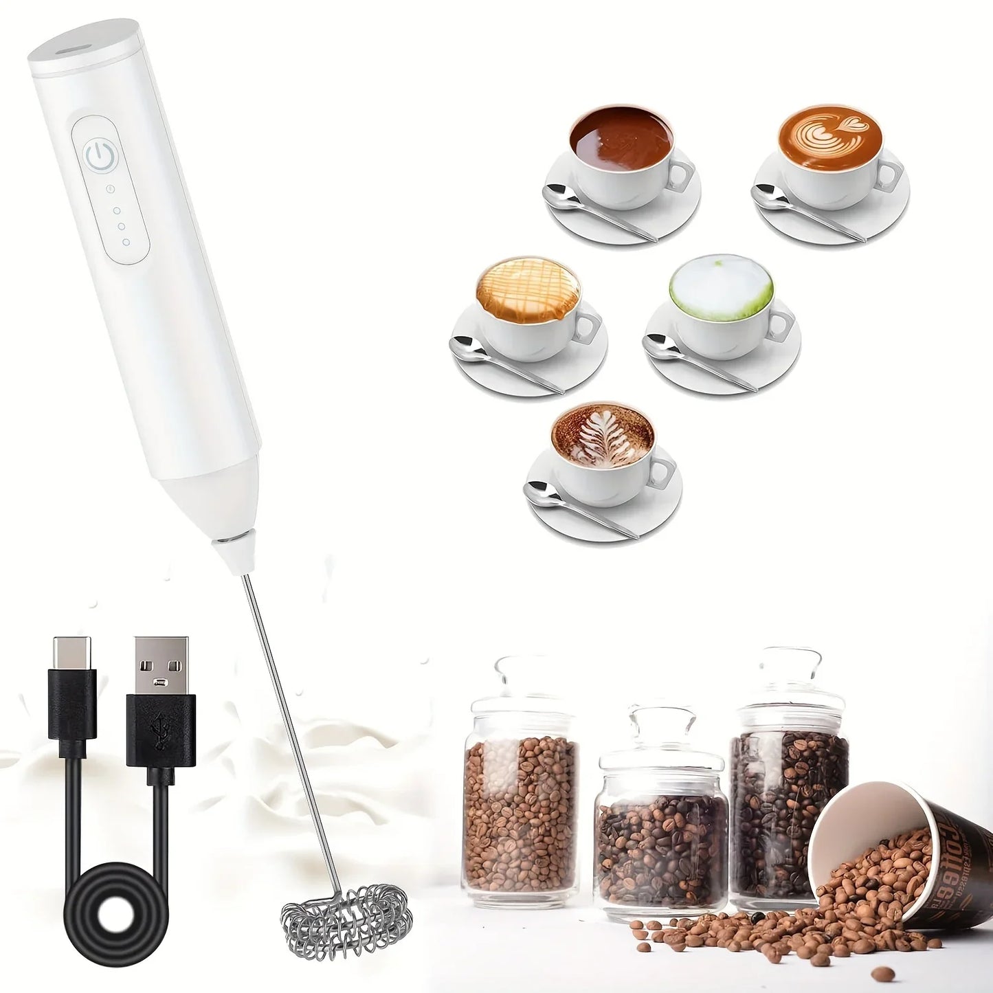Mini USB Rechargeable Handheld Milk Frother & Foam Maker