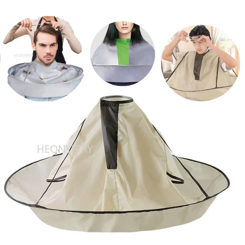 Barber Accessories Waterproof Adult Hair Cutting Cloak Foldable Umbrella Cape Salon Barber Home Hairdressing Cape Cover Cloth Peaceful Pleasures Health and Wellness