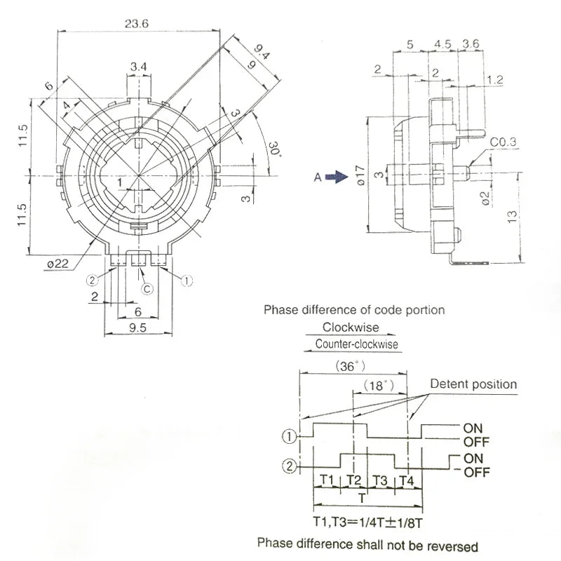 ALPS EC25 SRGP200200 Hollow Shaft Encoder 20-Position Volume Knob Rotary Encoder Switch Peaceful Pleasures Health and Wellness