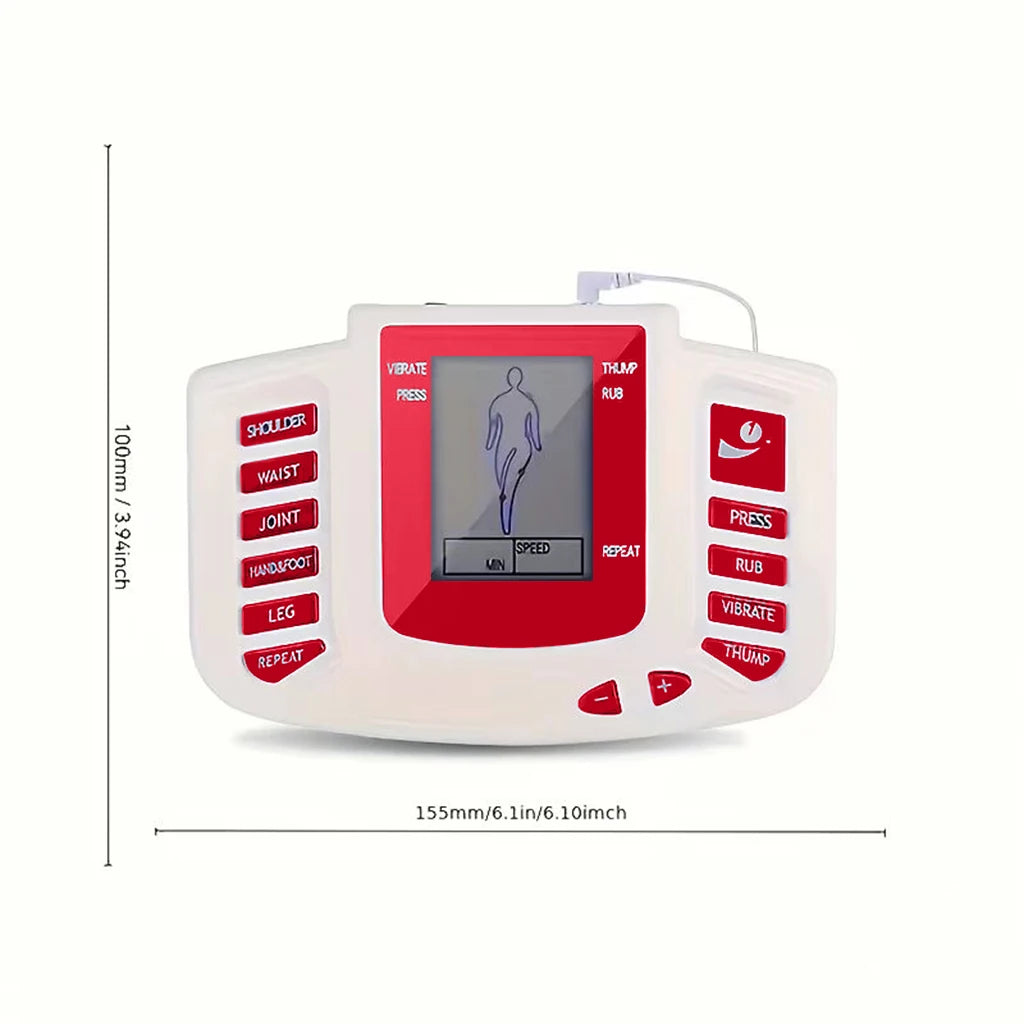 ortable Electronic Muscle Stimulator, Dual Output Unit with 4 Pads for Back, Shoulder, Leg, Making It a Perfect Gift for Family Peaceful Pleasures Health and Wellness