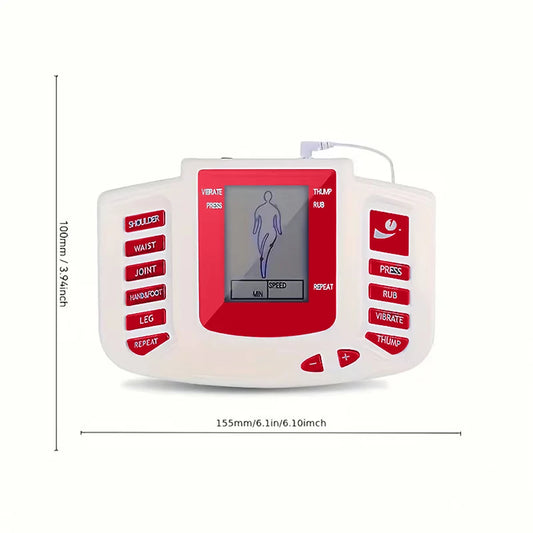 ortable Electronic Muscle Stimulator, Dual Output Unit with 4 Pads for Back, Shoulder, Leg, Making It a Perfect Gift for Family Peaceful Pleasures Health and Wellness
