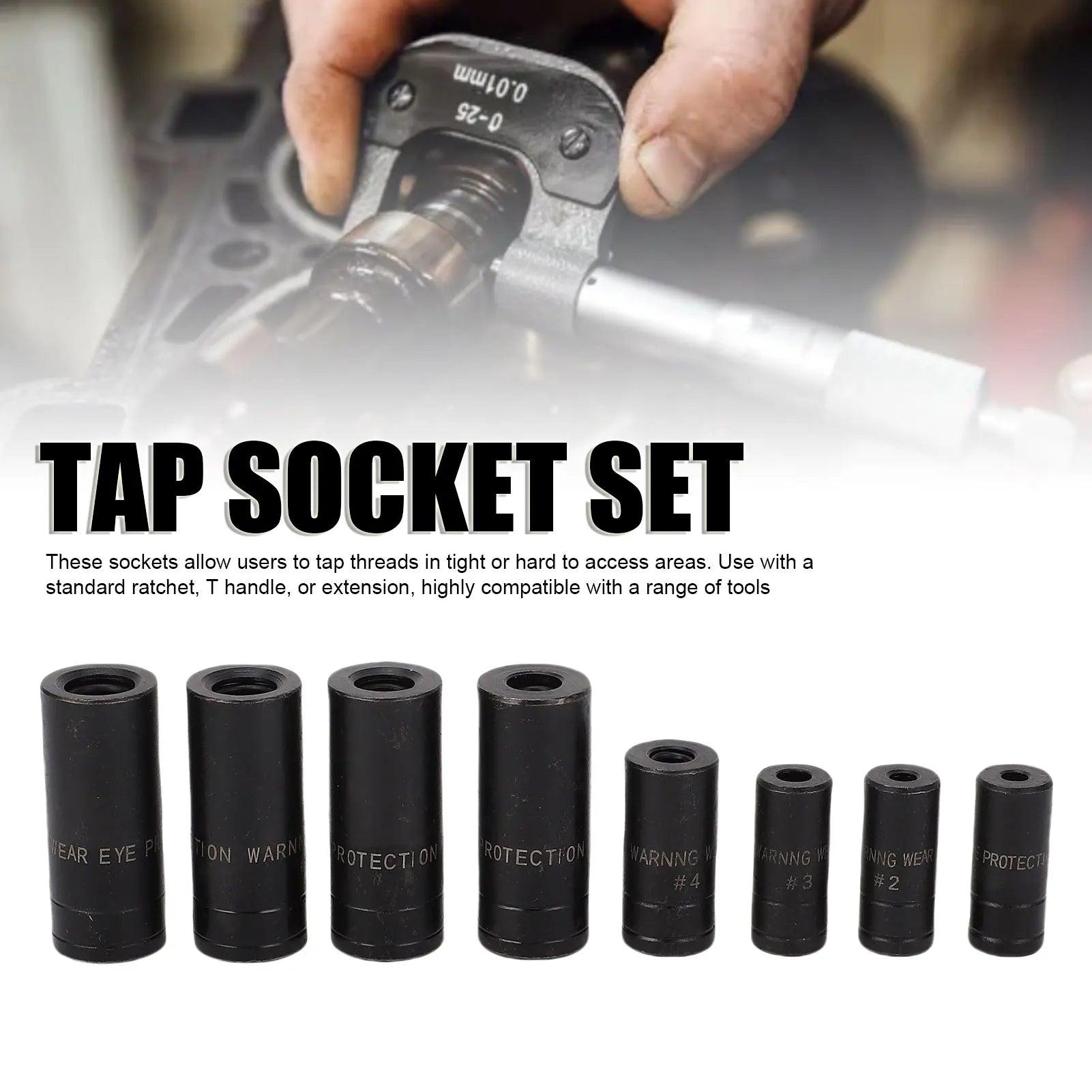 70500 Tap Socket Set with Storage Rack 1/4 3/8 Inch Drive Tap Socket Adapter Fits MCTI Standard Tap Holder Socket Tap Socket Set Peaceful Pleasures Health and Wellness