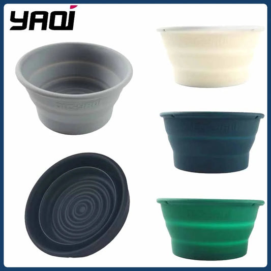Yaqi Collapsible Portable Silicone Travel Shaving Bowl Black Green White Blue Gray Color Mens Cleaning Face Shaving Bowl New Peaceful Pleasures Health and Wellness