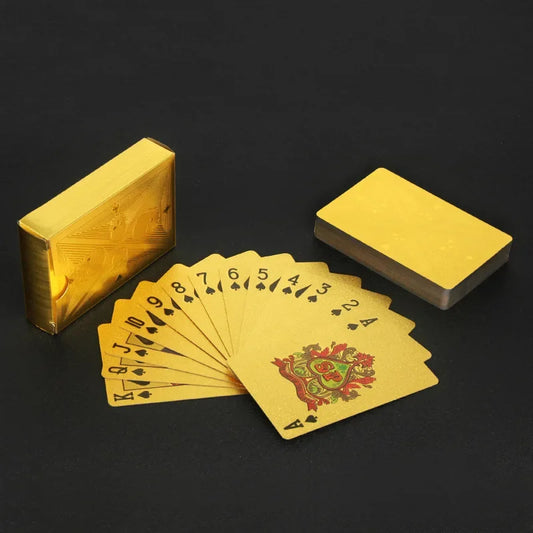 Gold Foil Skull Poker Cards Waterproof PVC Plastic Magic Cards For Gambling Board Game Washable Flexible Use Playing Cards Peaceful Pleasures Health and Wellness