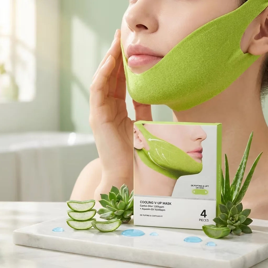 Centella Asiatica Face Lifting Mask Lift Facial Contour Tighten Skin Firm Cheek Enhance Firmness Easy Apply Face Shaping Bandage Peaceful Pleasures Health and Wellness