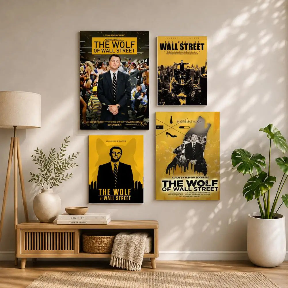 Movie T-The Wolf of Wall StreetS Poster HD Self Adhesive Waterproof Wall Art Ideal for Home Office Dorm Bedroom Great Gift Peaceful Pleasures Health and Wellness