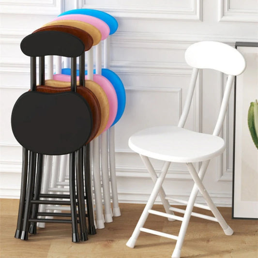 Classic Style Folding Chair with Oval Seat Portable, No Assembly Needed, Durable Metal Frame Hardwood Construction for Home Peaceful Pleasures Health and Wellness