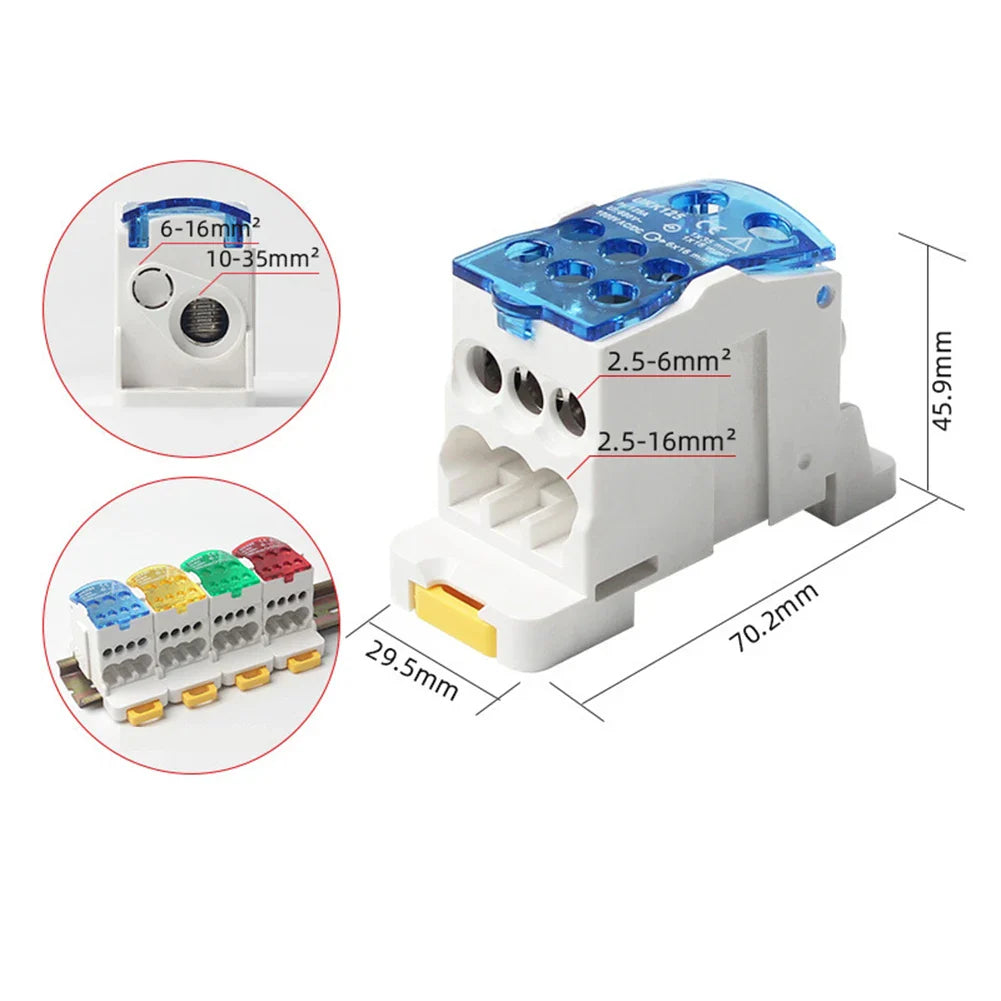 80A–500A DIN Rail Terminal Block Junction Box | Power Connector