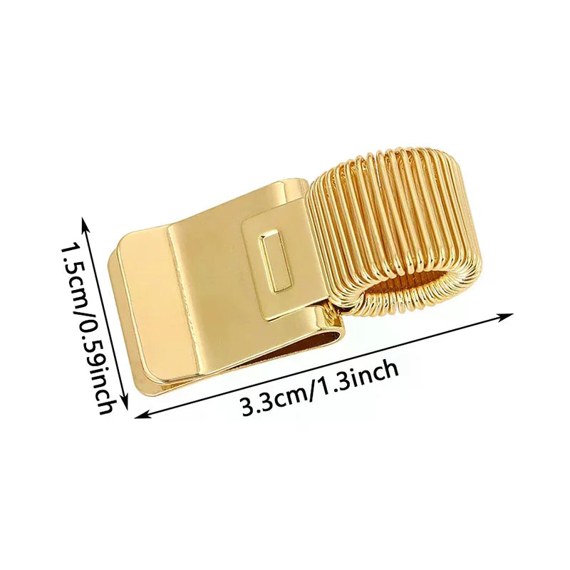 Metal Spring Pen Clip – Gold Retro Notebook Pen Holder