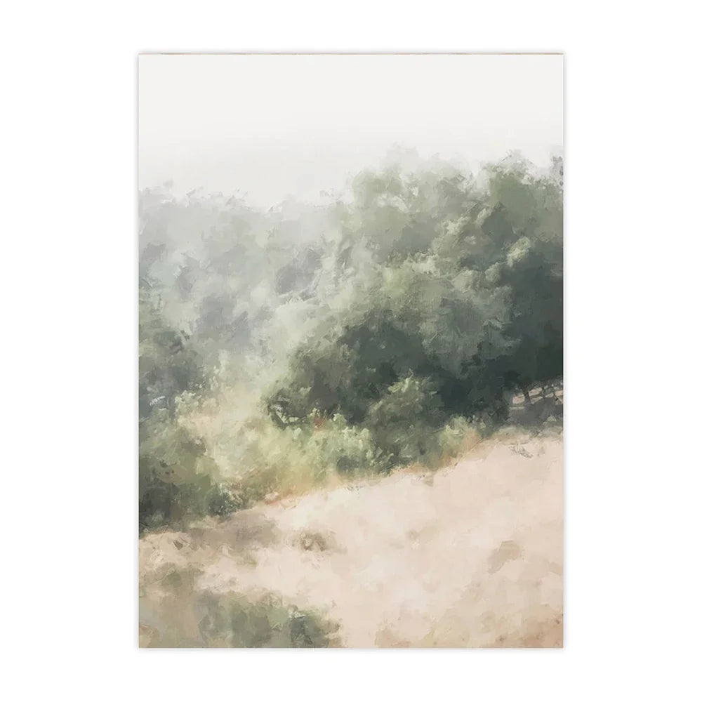Scandinavian Simple Abstract Wall Art Neutral Landscape HD Canvas Oil Painting Poster Prints Home Bedroom Living Room Decoration Peaceful Pleasures Health and Wellness