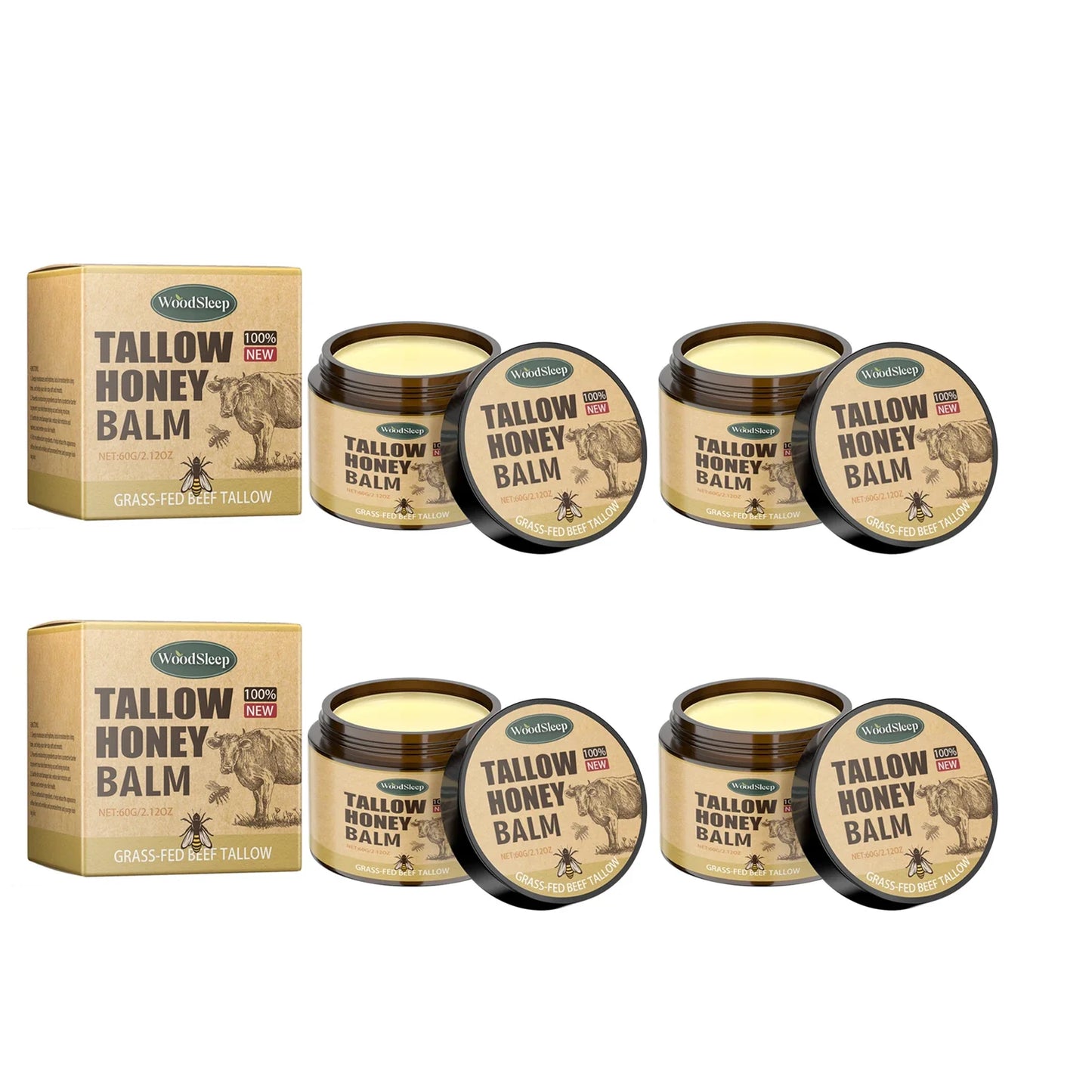 WOODSLEEP Tallow Honey Balm – Deep Moisturizing Face Cream 60g