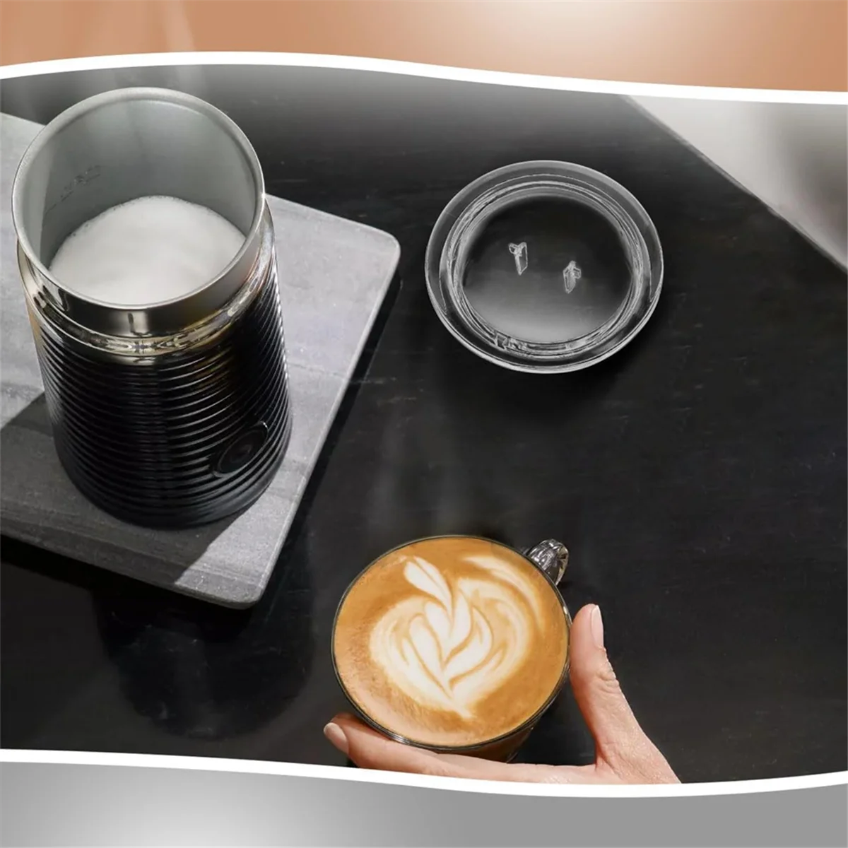 Durable Milk Frother Lid Cover & Seal Replacement Parts for Nespresso Aeroccino 3 3R 3593 & 3594 Milk Frother Machines Peaceful Pleasures Health and Wellness