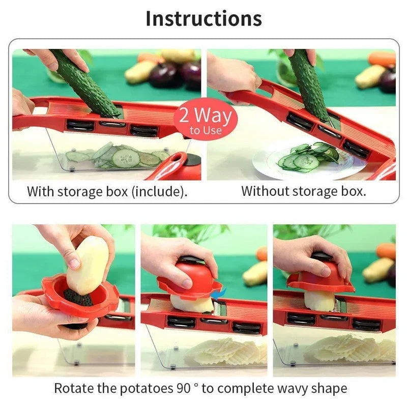 Vegetable Chopper Multifunctional Grater Cutter Kitchen Tools Peaceful Pleasures Health and Wellness