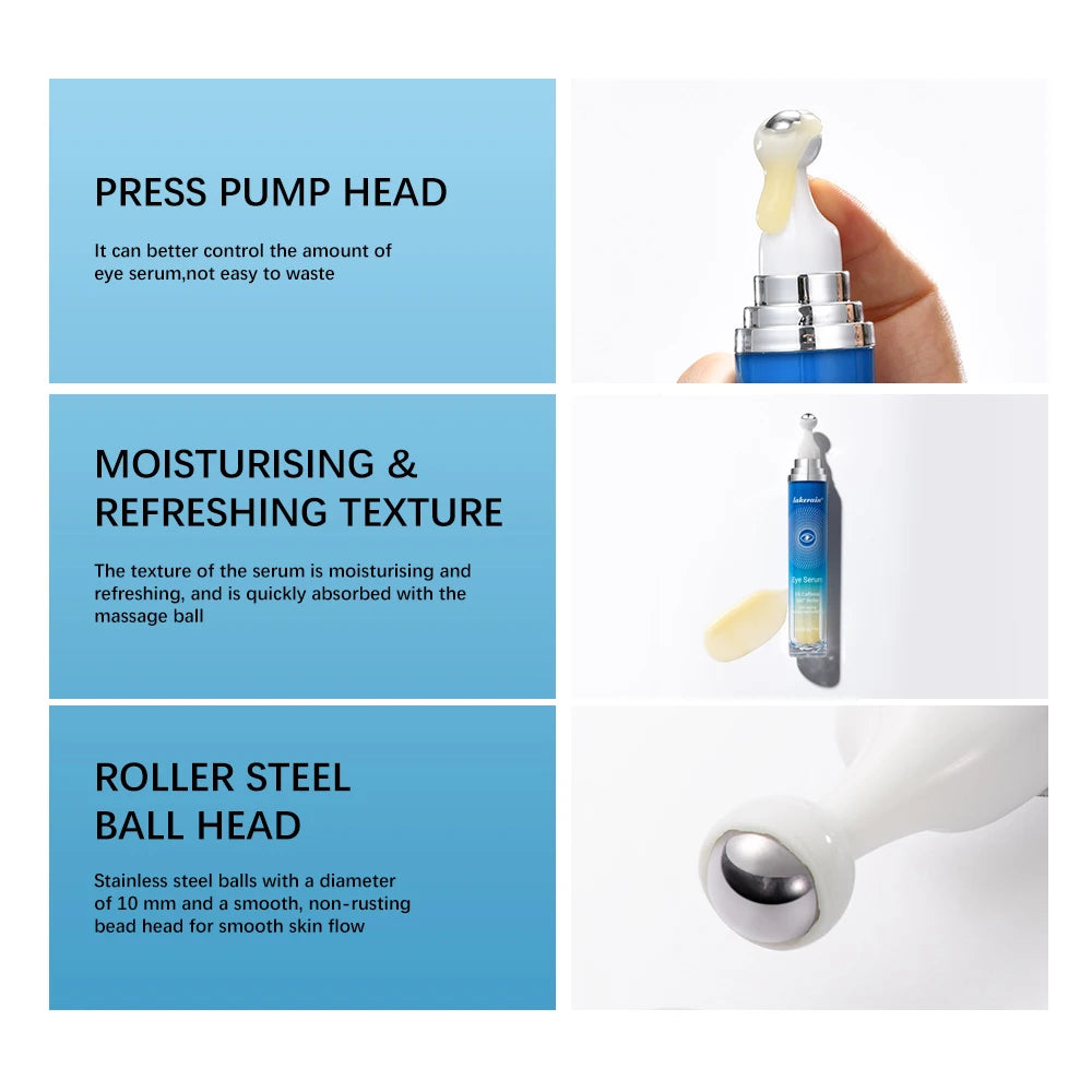 Anti-Wrinkle Eye Serum 5% Caffeine Eye Cream Eye Roller Ball Cream For Dark Circles Fades Fine Lines Remove Eye Bags 15ml Peaceful Pleasures Health and Wellness