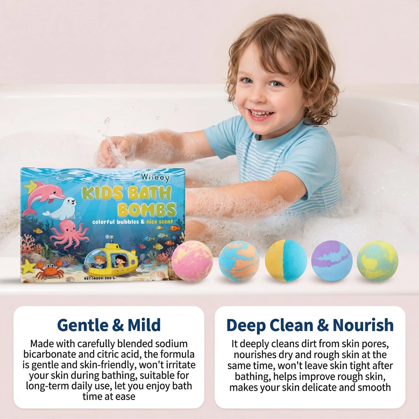 Kids Bath Bombs with Surprise Toys – Colorful Bubbles Gift Set