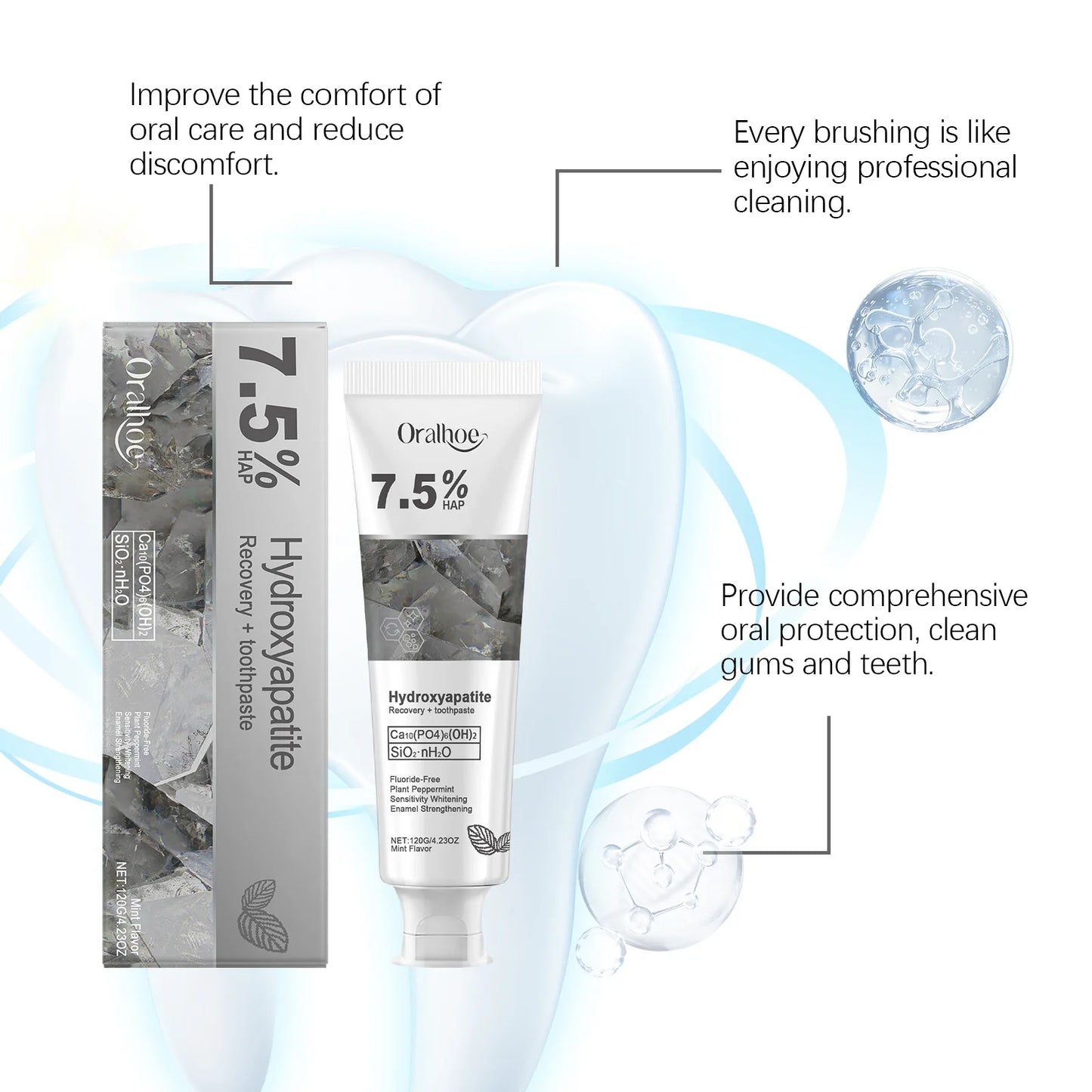 Oralhoe Whitening Toothpaste – Fresh Breath & Deep Clean 120g