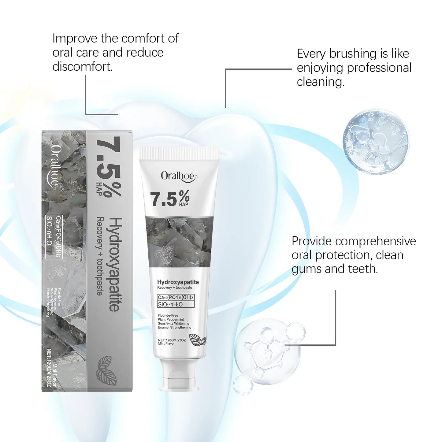 Oralhoe Whitening Toothpaste – Fresh Breath & Deep Clean 120g