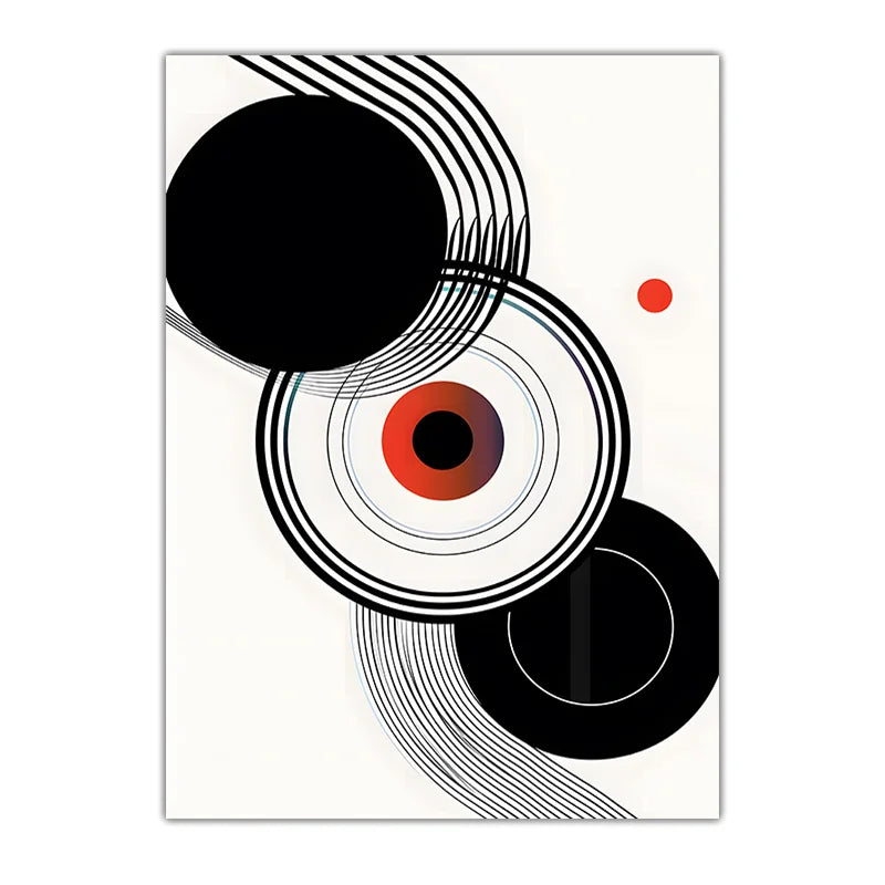 Abstract Wall Art Black and White Geometric Canvas Painting Modern Style Poster Prints for Lliving Room Wall Decor Peaceful Pleasures Health and Wellness 03 20x25cm No Frame China Mainland