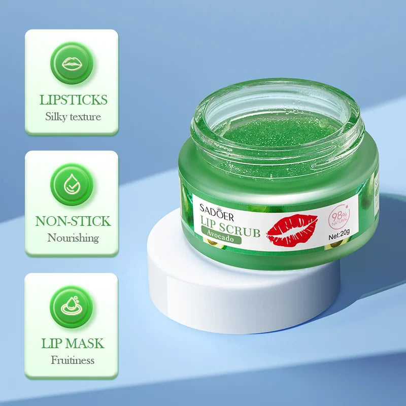 SADOER Fruit Lip Scrub Mask – Avocado Orange Strawberry