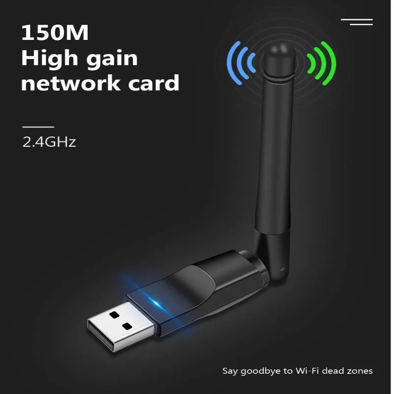 150Mbps Mini USB WiFi Adapter MT7601 Wireless Network Card wifi Receiver Dongle 802.11 b/g/n for Desktop Laptop Windows 2.4G Peaceful Pleasures Health and Wellness
