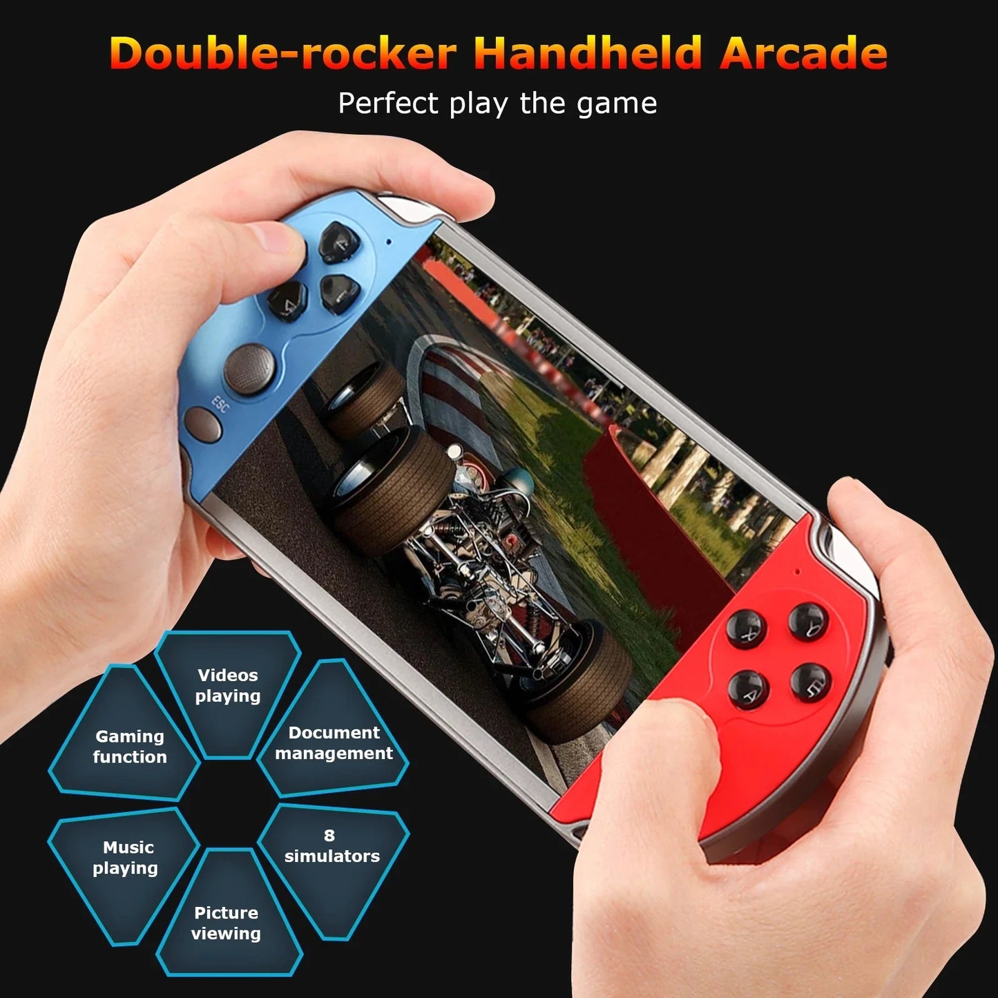 AyeBeau X7 Retro Handheld Game Console | 10,000 Games, 4.3" Screen