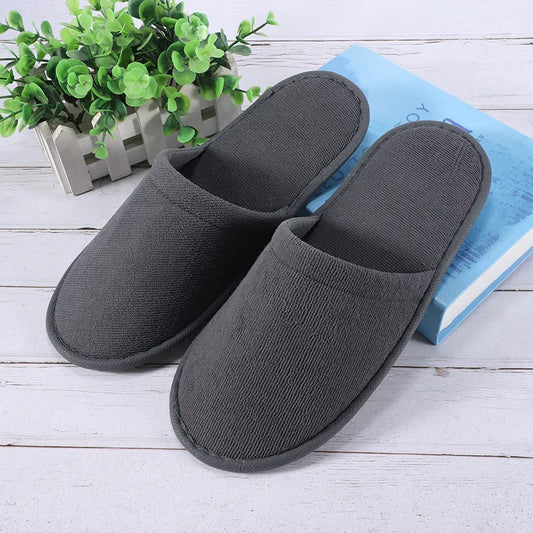 Hotel Disposable Slippers Cotton Linen | Closed Toe Unisex Disposable Slippers Peaceful Pleasures Health and Wellness A One Size 28cm