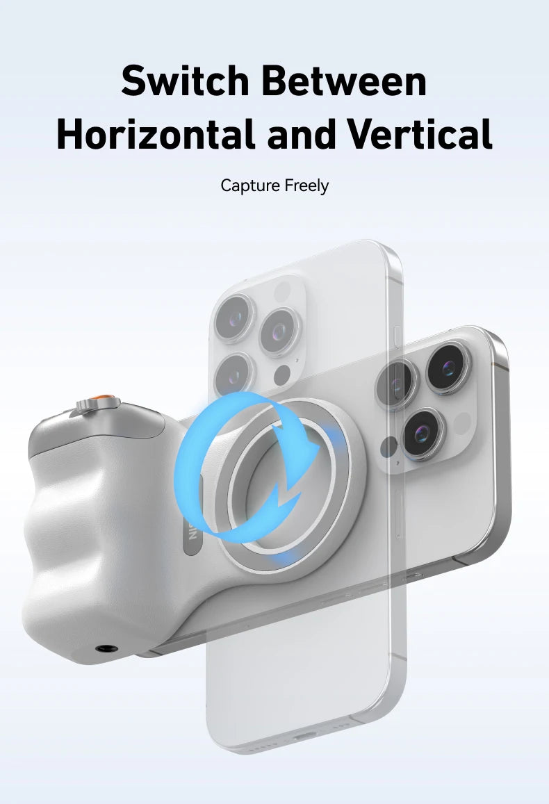TELESIN Magnetic Phone Camera Shoot Hand Grip Phone Holder Shooting Aid Remote Control Handle for Iphone HUAWEI SAMSUNG Phone Peaceful Pleasures Health and Wellness
