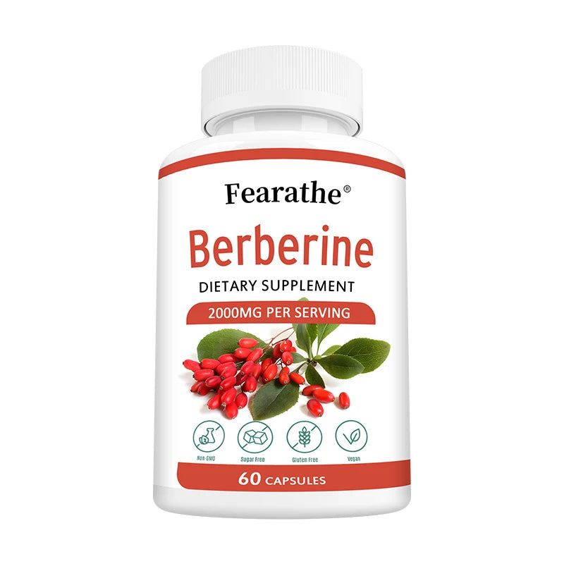 Berberine Capsules 2000mg - Cardiovascular and Digestive Health,Balance Liver Health Digestion,Non-GMO Peaceful Pleasures Health and Wellness 60 count-1 bottle