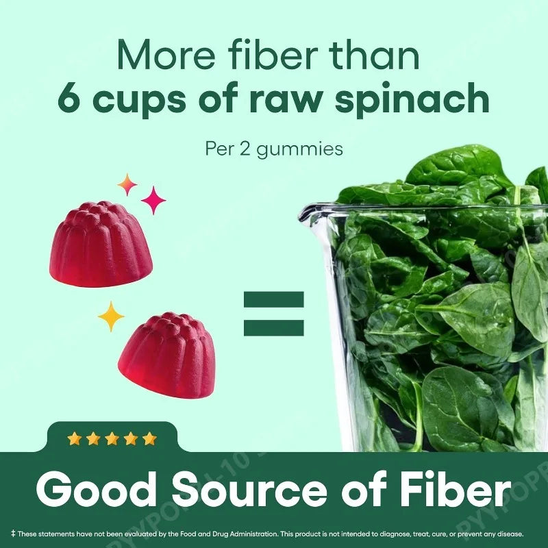 Fiber Gummies Chicory Root Prebiotic | Raspberry Lemon | 60ct