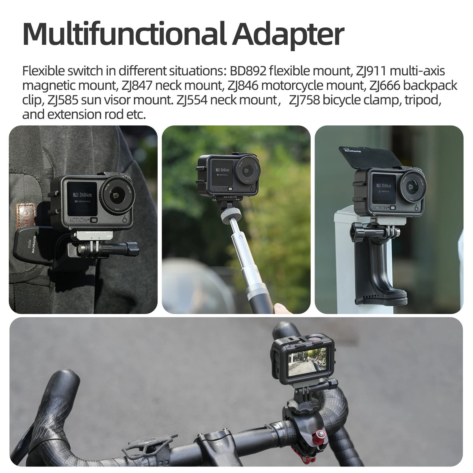 Dual-Function For DJI Action 6 Detachable Bezel With Removable Light Shield Protective Plate And Shock-Resistant Accessories Peaceful Pleasures Health and Wellness