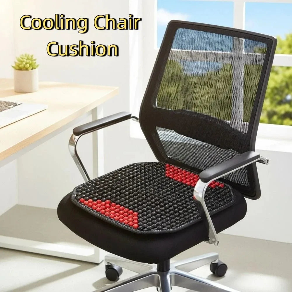 Wooden Beads Seat Cushion | Breathable Cooling Chair Pad