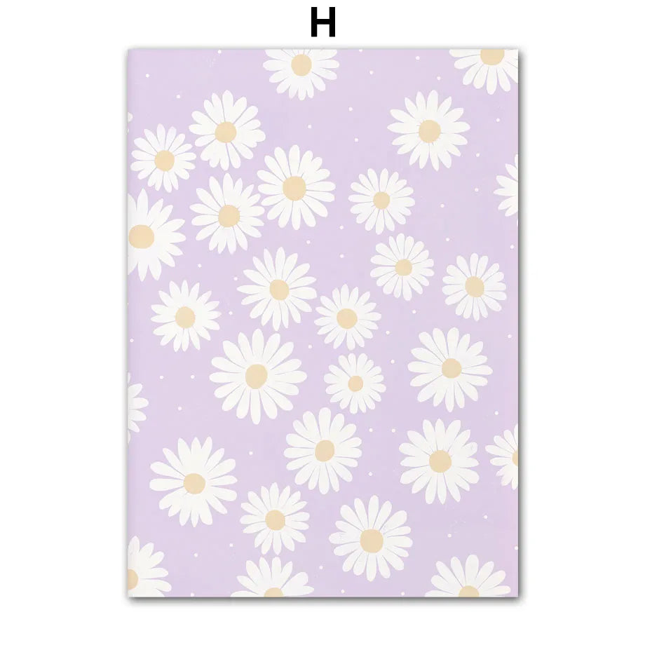 Flower Market Nordic Canvas Wall Art | Colorful Floral Poster