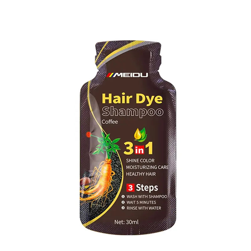 Meidu 3-in-1 Hair Dye Shampoo – Instant Gray to Black, 30ml
