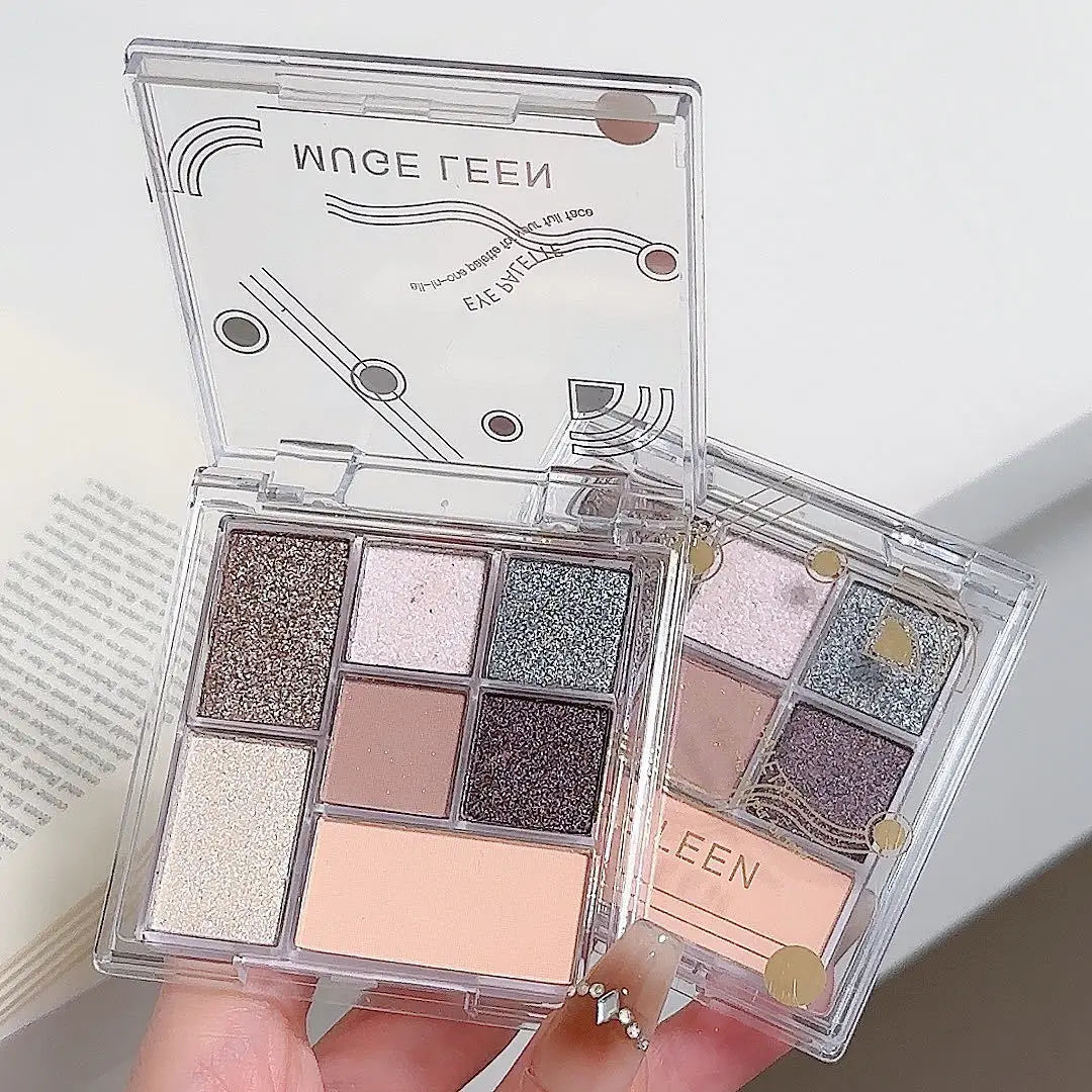 7-Color Korean Eyeshadow Palette | Matte Shimmer Glitter