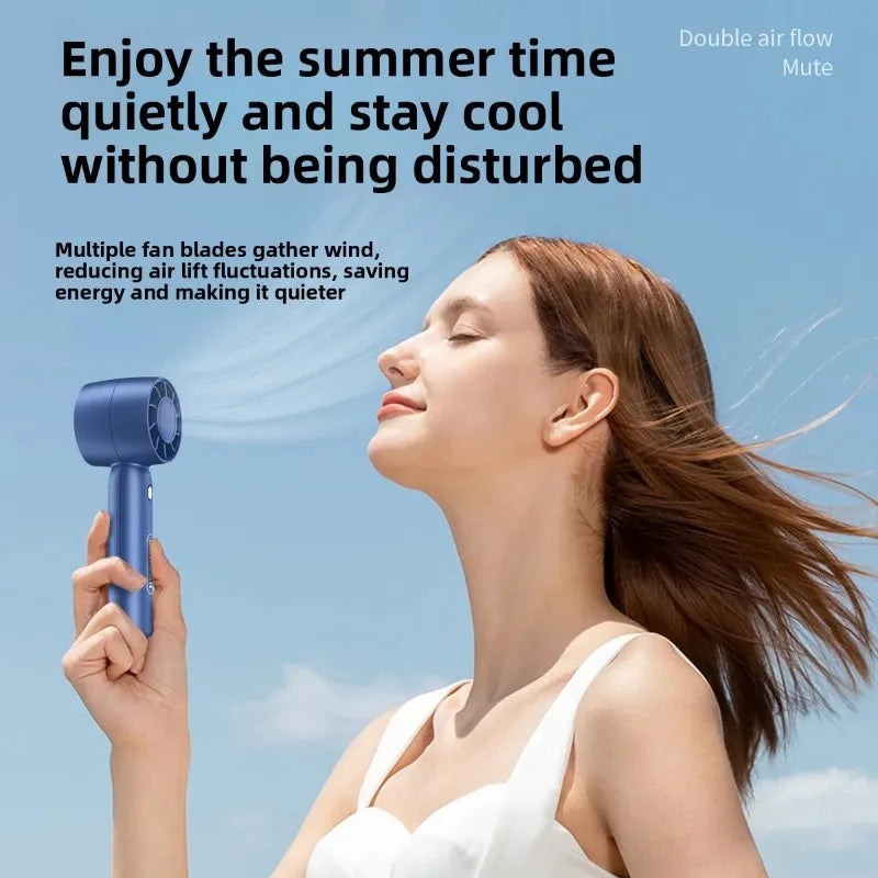 USB Rechargeable Mini Handheld Fan – 3 Speed Portable Desk Fan