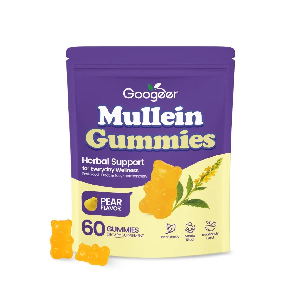 Googeer Mullein Gummies Pear Flavor – Plant-Based 60 CT