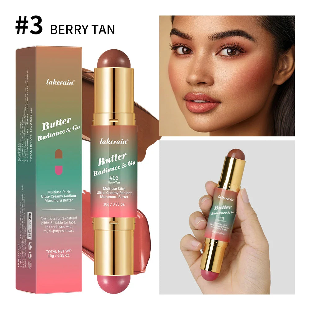 2-in-1 Bronzer & Blush Stick – Matte Glow Contour Makeup